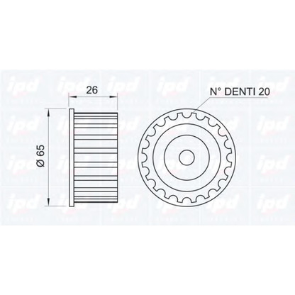 Photo Tensioner Pulley, timing belt IPD 140132