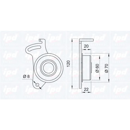 Photo Tensioner Pulley, timing belt IPD 140199