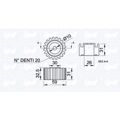 Photo Deflection/Guide Pulley, timing belt IPD 150290