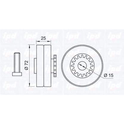 Photo Deflection/Guide Pulley, v-ribbed belt IPD 150326