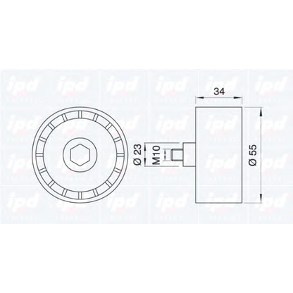 Photo Deflection/Guide Pulley, timing belt IPD 150391