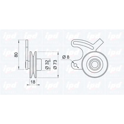 Photo Tensioner Pulley, V-belt IPD 140412