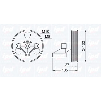 Photo Deflection/Guide Pulley, v-ribbed belt IPD 153244