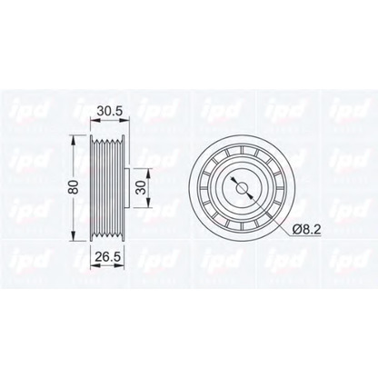 Photo Deflection/Guide Pulley, v-ribbed belt IPD 150458