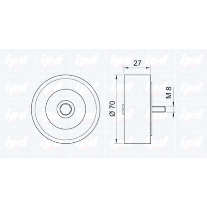Photo Deflection/Guide Pulley, v-ribbed belt IPD 153075