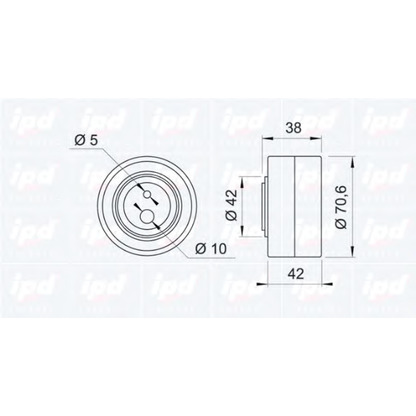 Photo Tensioner Pulley, timing belt IPD 150533