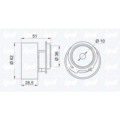 Photo Tensioner Pulley, timing belt IPD 140553