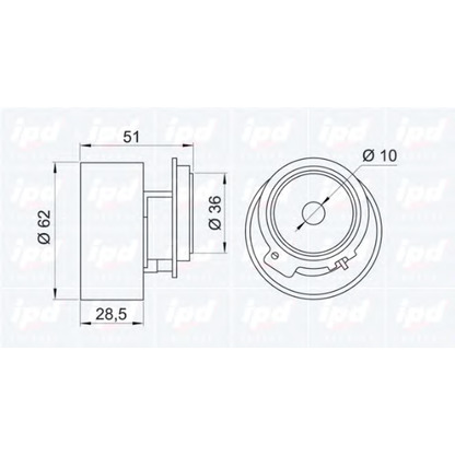 Photo Tensioner Pulley, timing belt IPD 140554