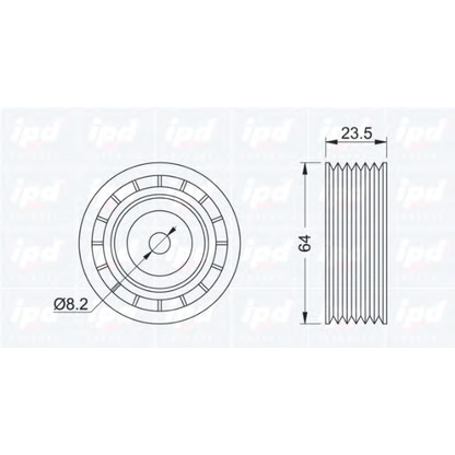 Photo Deflection/Guide Pulley, v-ribbed belt IPD 150616