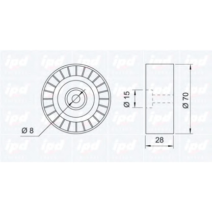 Photo Deflection/Guide Pulley, v-ribbed belt IPD 153089