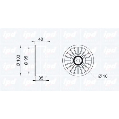 Photo Tensioner Pulley, v-ribbed belt IPD 140682