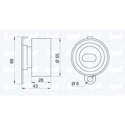 Photo Tensioner Pulley, timing belt IPD 140703