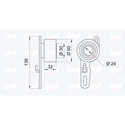 Photo Tensioner Pulley, timing belt IPD 140782