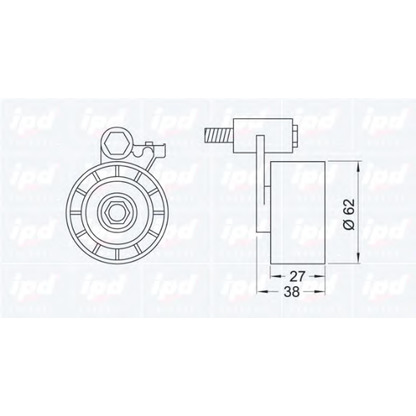 Photo Tensioner Pulley, timing belt IPD 140797