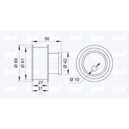 Photo Tensioner Pulley, timing belt IPD 140905