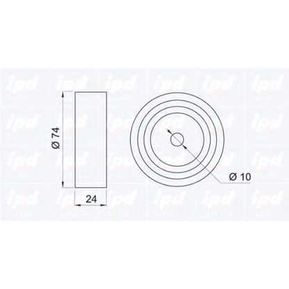 Photo Deflection/Guide Pulley, v-ribbed belt IPD 150934