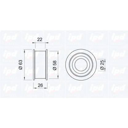 Photo Tensioner Pulley, timing belt IPD 140951