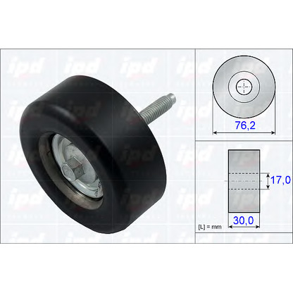 Photo Deflection/Guide Pulley, v-ribbed belt IPD 153332