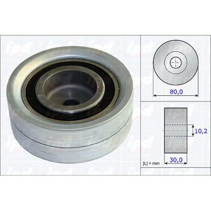 Photo Deflection/Guide Pulley, timing belt IPD 153713