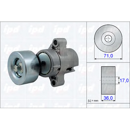 Photo Tensioner Pulley, v-ribbed belt IPD 153808