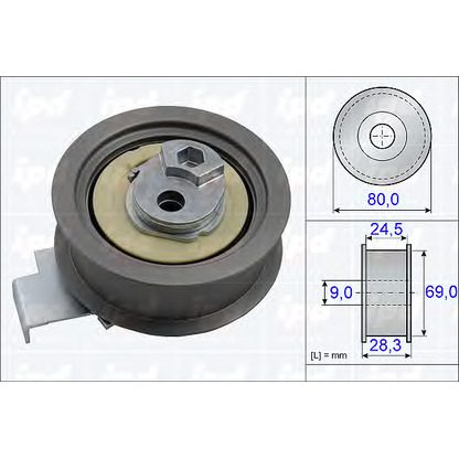 Photo Tensioner Pulley, timing belt IPD 153818