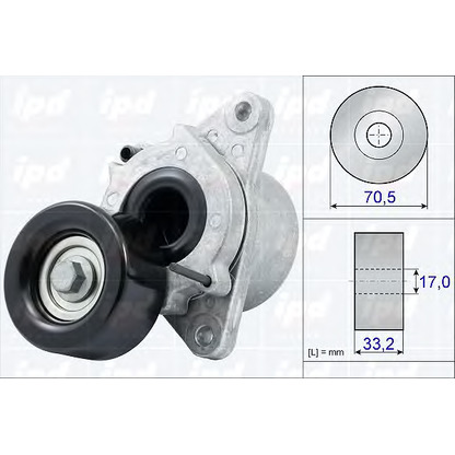 Photo Tensioner Pulley, v-ribbed belt IPD 153840