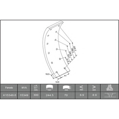 Photo Brake Lining Kit, drum brake BERAL 1534909006015493