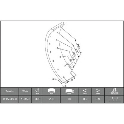 Photo Brake Lining Kit, drum brake BERAL 1534909006015493