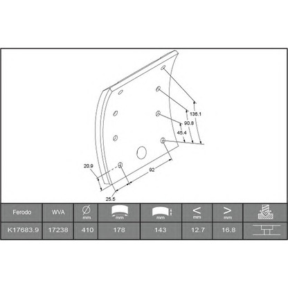 Photo Brake Lining Kit, drum brake BERAL 1723817000015618