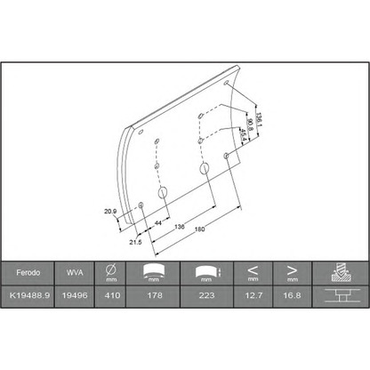 Foto Kit materiale d'attrito, Freno a tamburo ABEX B2097167