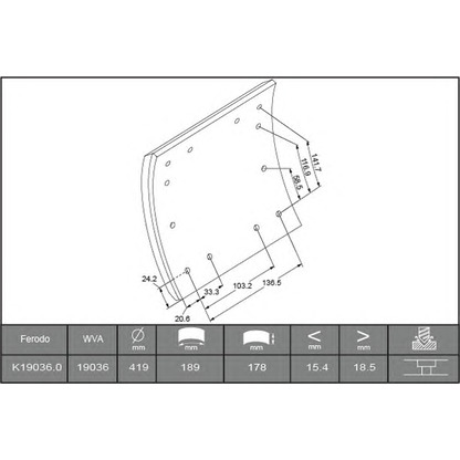 Photo Kit de garnitures de frein, frein à tambour ABEX B2858159