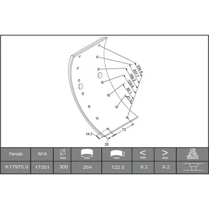 Photo Brake Lining Kit, drum brake ABEX J1681153