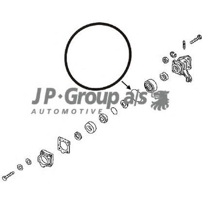 Фото Уплотняющее кольцо вала, подшипник ступицы колеса JP GROUP 8151250506