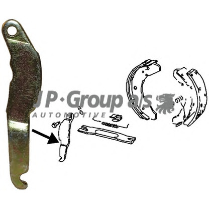 Photo Lever, parking brake caliper JP GROUP 8172500276