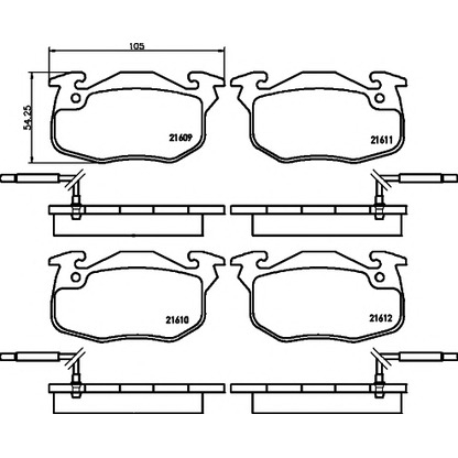 Photo Brake Pad Set, disc brake PAGID T9028