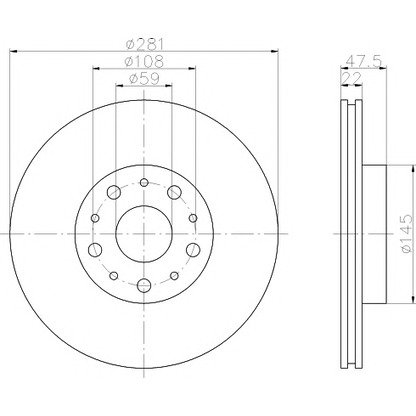 Photo Brake Disc PAGID 54168