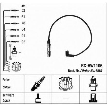 Foto Juego de cables de encendido NGK 6867