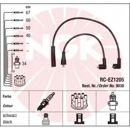 Photo Ignition Cable Kit NGK 9038