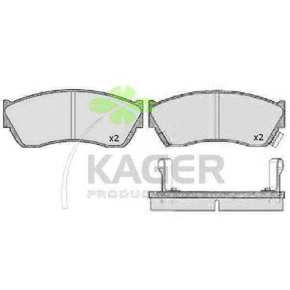 Photo Kit de plaquettes de frein, frein à disque KAGER 350009
