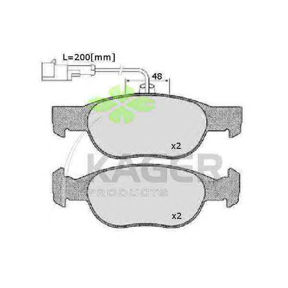 Photo Brake Pad Set, disc brake KAGER 350015