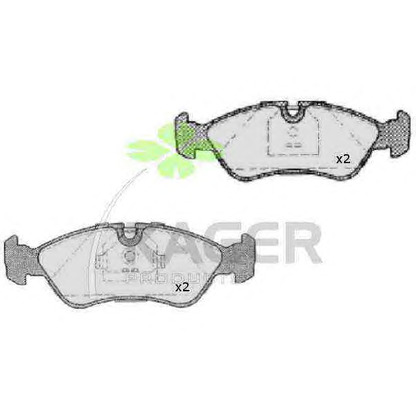 Photo Brake Pad Set, disc brake KAGER 350020