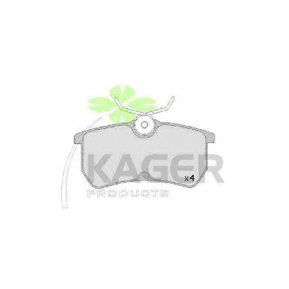 Photo Kit de plaquettes de frein, frein à disque KAGER 350098