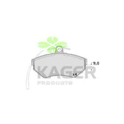 Фото Комплект тормозных колодок, дисковый тормоз KAGER 350140