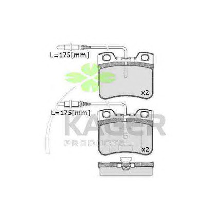 Photo Brake Pad Set, disc brake KAGER 350154