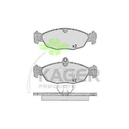 Photo Brake Pad Set, disc brake KAGER 350171