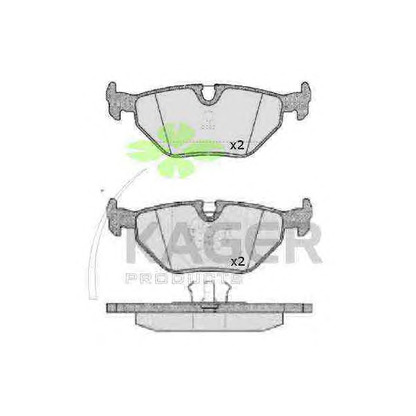 Photo Kit de plaquettes de frein, frein à disque KAGER 350183