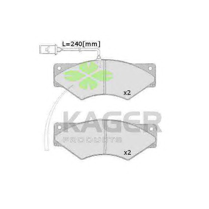 Photo Kit de plaquettes de frein, frein à disque KAGER 350485