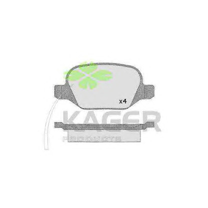 Photo Brake Pad Set, disc brake KAGER 350490