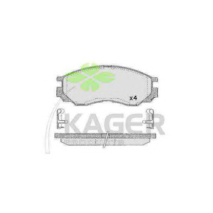 Photo Kit de plaquettes de frein, frein à disque KAGER 350494