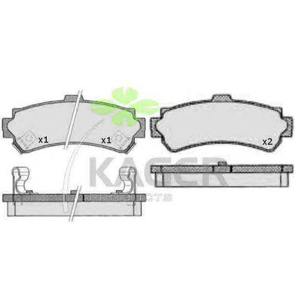 Photo Kit de plaquettes de frein, frein à disque KAGER 350512